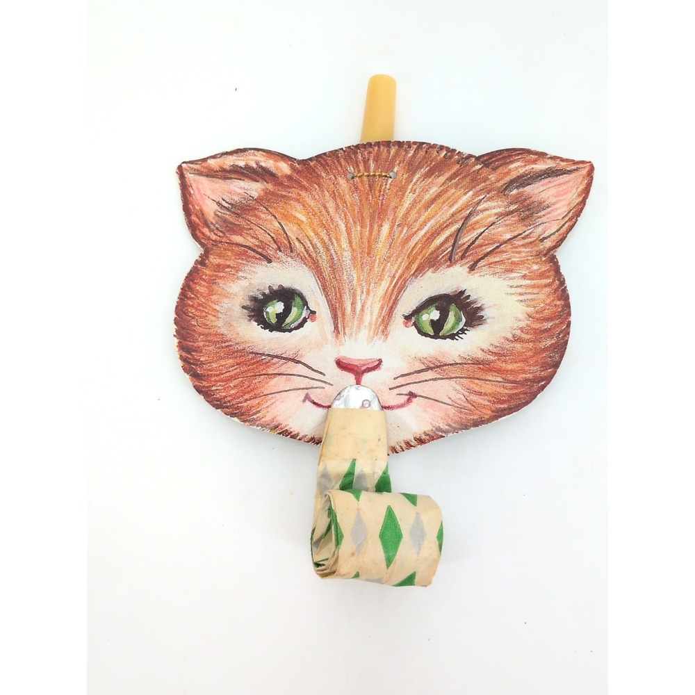 VTG Kitty Cucumber Birthday Noise Maker Blow Out Blower Party Horn Merrimack